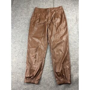 Paige Women's 8 Mayslie Vegan Pleated Jogger In Cognac Minimalist Timeless